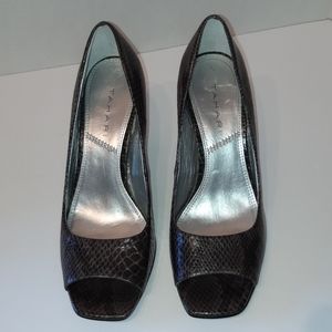 Tahari Faux Snakeskin Pumps